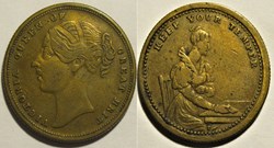 Victoria c.1850'- Gambling token, Keep your temper - Great Britain