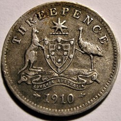 Edward VII - 3 Pence 1910 - Australia (ex.4)