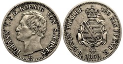 Johann I - 1/6 Vereinsthaler 1860 Dresden, Kingdom of Saxony