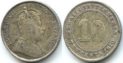 Edward VII - 10 Cents 1910 - Straits Settlements