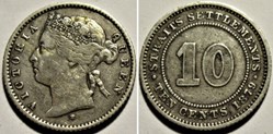 Victoria - 10 Cents 1879 H - Straits Settlements, Malaysia