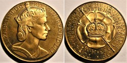 Elizabeth II - 1953 Coronation Medal, Crowned Tudor Rose - UK