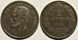 1906 Regno d'Italia, 2 Centesimi, Roma - Vittorio Emanuele III - Filled Die