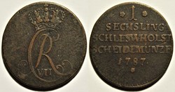 Duchy of Schleswig-Holstein - 1 Sechsling 1787 - Christian VII Denmark