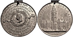Victoria - 1897 Jubilee Medal & Opening of Town Hall of Sheffield, UK