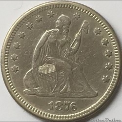 1876 Quarter Dollar - 25 Cents