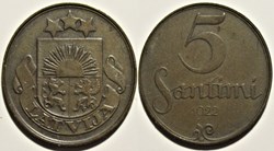 Latvia, Republic of - 5 Santimi 1922