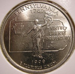1999 D Quarter Dollar - Pennsylvania State