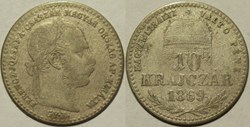 Franz Joseph I - 10 Krajczár 1869 Karlsburg - Kingdom of Hungary