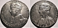 George VI & Elizabeth - 1937 Official Coronation Medal - UK (ex.2)