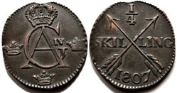 Sweden - Gustav IV Adolf - 1/4 Skilling 1807