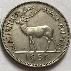 George VI - 1/2 Rupee 1950 - Mauritius