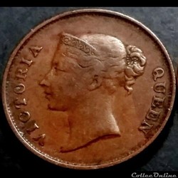 Queen Victoria - One Cent 1845 - Straits Settlements, Malaysia