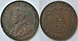 George V - One Cent 1913 Newfoundland (ex.2)
