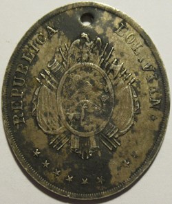 1892 Medal, Dr. Aniceto Arce - Completion of Bolivian Railway