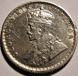 George V - 1/4 Rupee 1917 Calcutta - British India (ex.2)