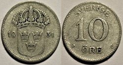 Gustaf V of Sweden - 10 Öre 1931