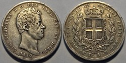1832 Regno di Sardegna - 5 Lire, Torino - Carlo Alberto di Savoia