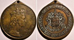 Elizabeth II - Medallion 1953 Coronation - Durban, South Africa