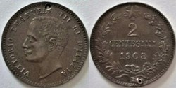 1908 Regno d'Italia, 2 Centesimi, Roma - Vittorio Emanuele III