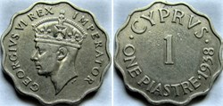George VI - One Piastre 1938 - Cyprus (ex.2)