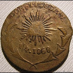 México - 1/4 Real 1858 Estado Durango - 2nd Republic