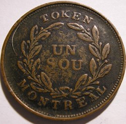 Montreal Un Sou Belleville - Token ca. 1835-1838 (7 shamrocks)