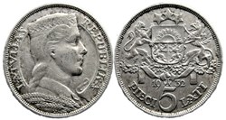 Latvia, Republic of - 5 Lati 1932
