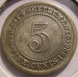 George V - 5 Cents 1926 - Straits Settlements