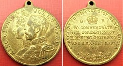 George V & Mary - 1911 Coronation Medal - Cocoa Makers. UK (ex.2)