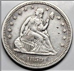 1859 Quarter Dollar - 25 cents