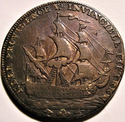 1797 HalfPenny, The Victory of John Jervis - Portsmouth, Hampshire