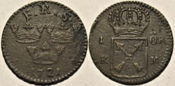 Sweden, King Fredrik I - 1 Öre 1721
