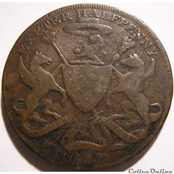 1792 HalfPenny S. Kingdon - Exeter, Devonshire