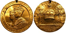 George VI & Elizabeth - 1937 Coronation Gilt Medal - UK