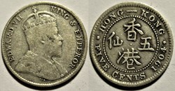 Edward VII - Five Cents 1904 - Hong Kong