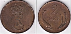 Christian IX Denmark - 2 Øre 1874