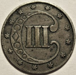 1852 - Silver Three Cents (ex.2)