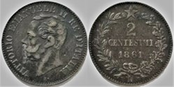 1861 Royaume d'Italie, 2 Centesimi, Napoli - Vittorio Emanuele II