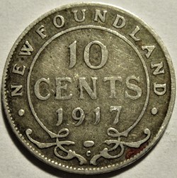 George V - 10 Cents 1917 Newfoundland