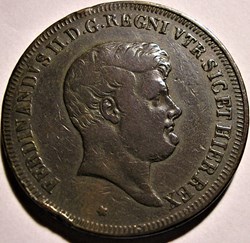 1848 Royaume de Naples, 5 Tornesi - Ferdinando II - Error