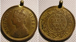 Victoria - 1/2 Pice 1862 Calcutta - British India