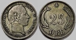 Christian IX Denmark - 25 Øre 1904