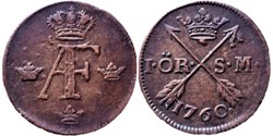 Sweden, King Adolf Fredrik - 1 Öre 1760