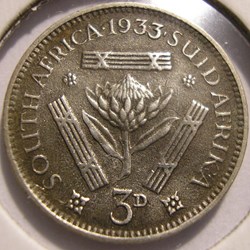 George V - 3 Pence 1933 - South Africa