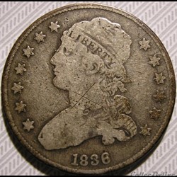 1836 Capped Bust 25 Cents