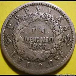 1 Decimo 1866 Popayán