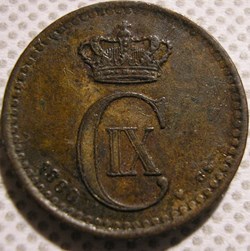 Christian IX Denmark - 1 Øre 1880