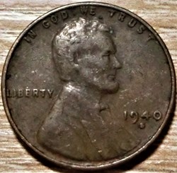 1940 S One Cent - Repunched Mintmark