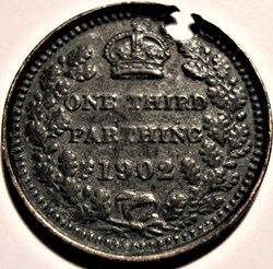 Edward VII - 1/3 Farthing 1902 - Great Britain, Colonial issue. (ex.2)